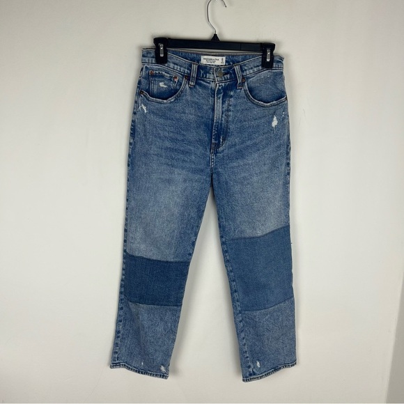 Abercrombie & Fitch The Ankle Straight Patchwork Jean Size 28 / 6 Short - Picture 2 of 7